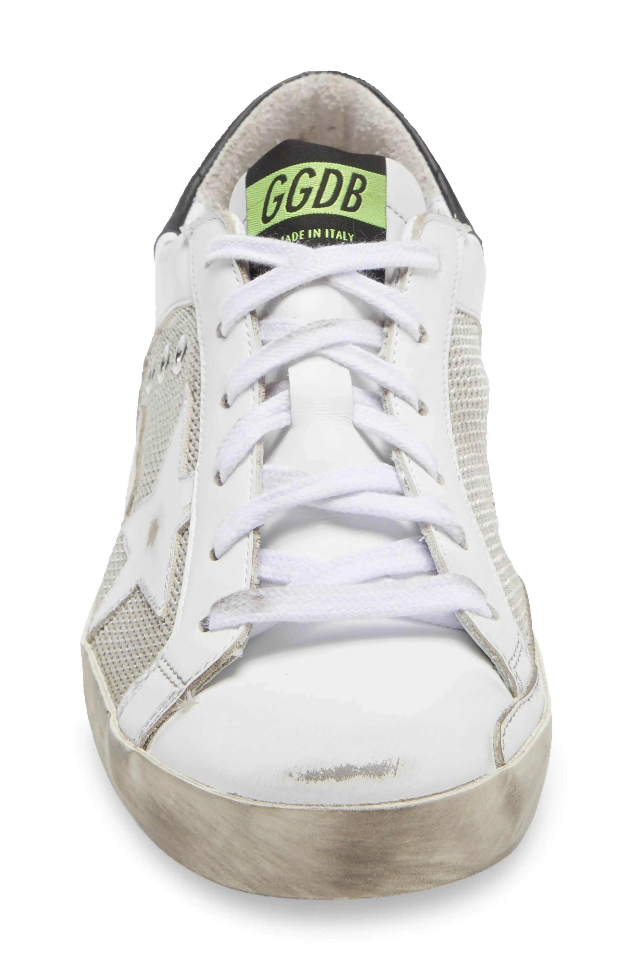 Super-Star Low Top Sneaker in White/Silver/Black - 4