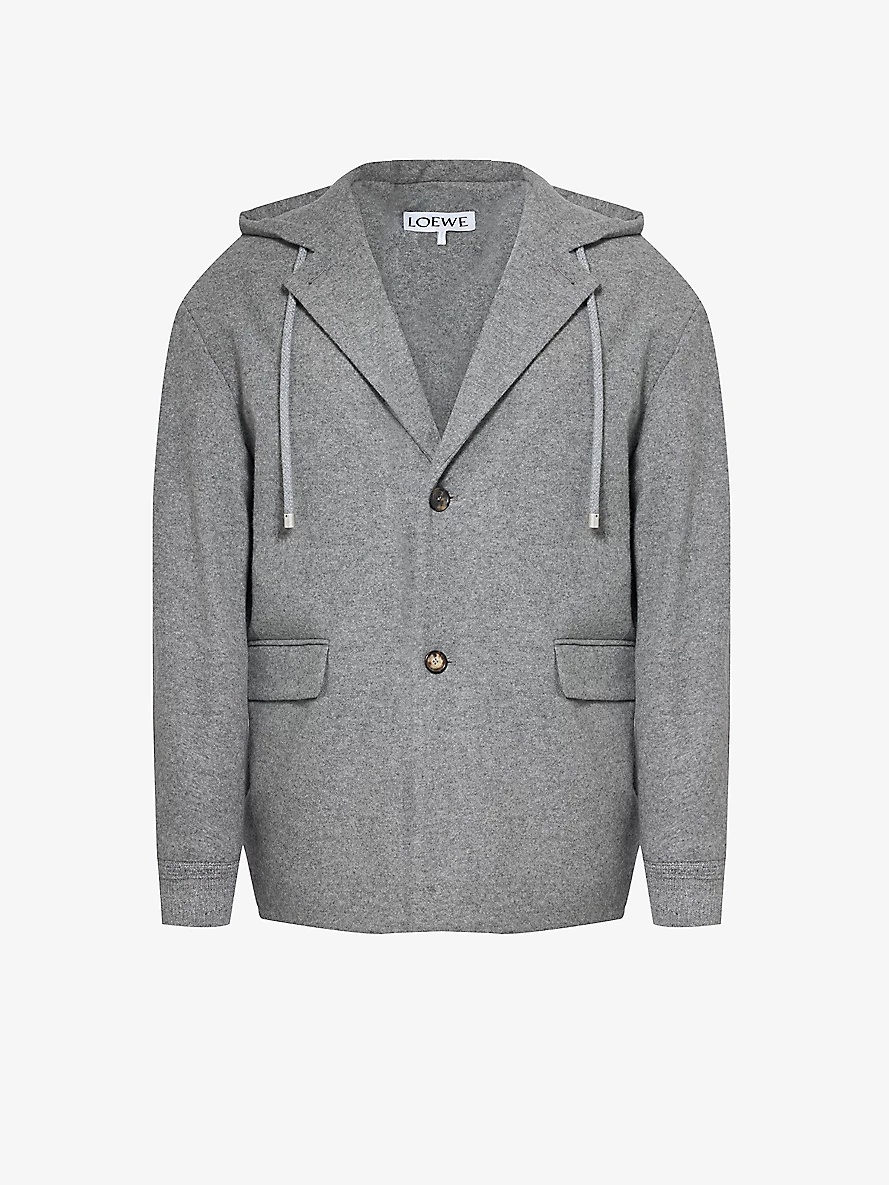 Notched-lapel relaxed-fit wool and cashmere-blend jacket - 1