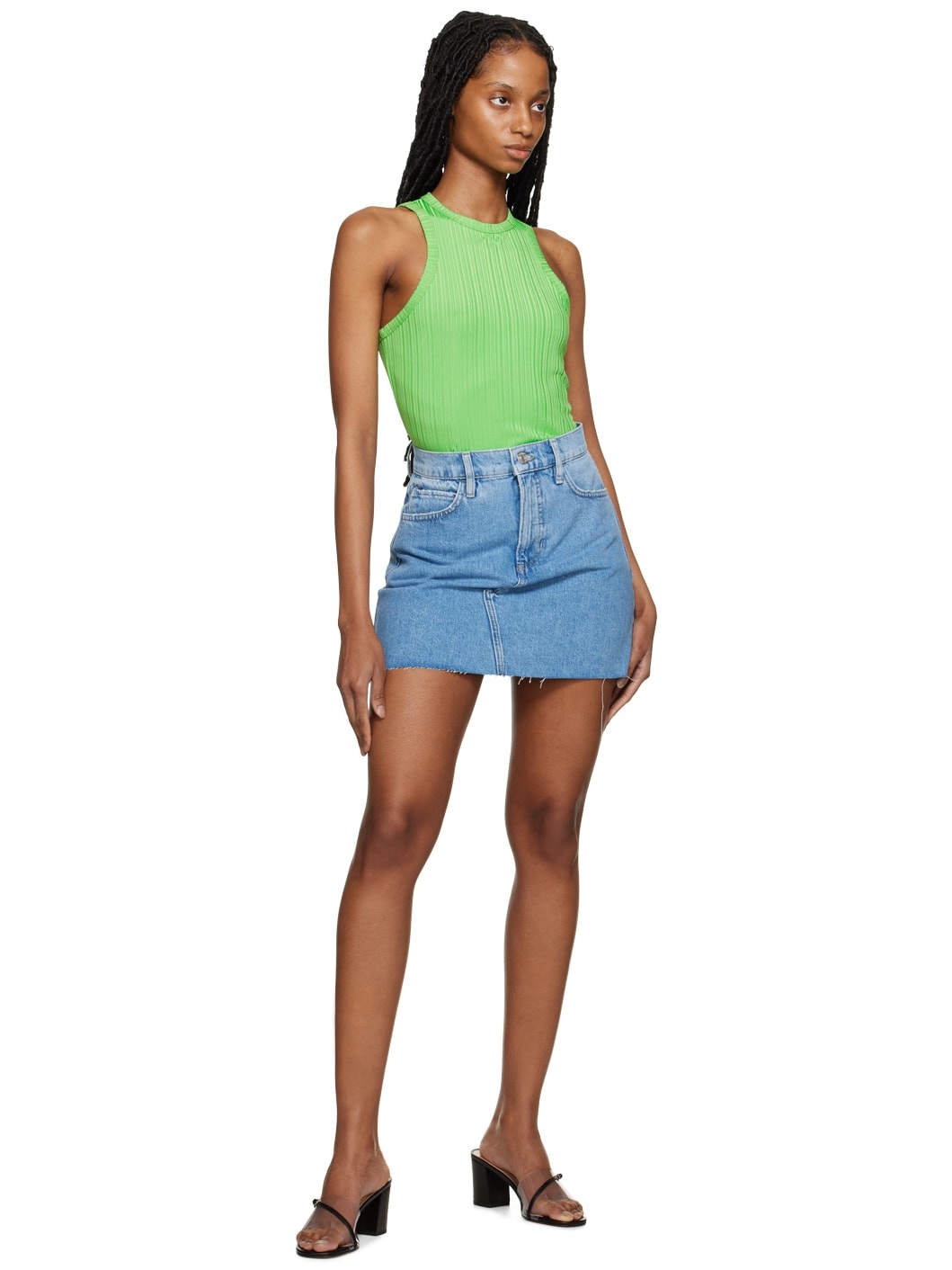 Green Racer Back Tank Top - 5