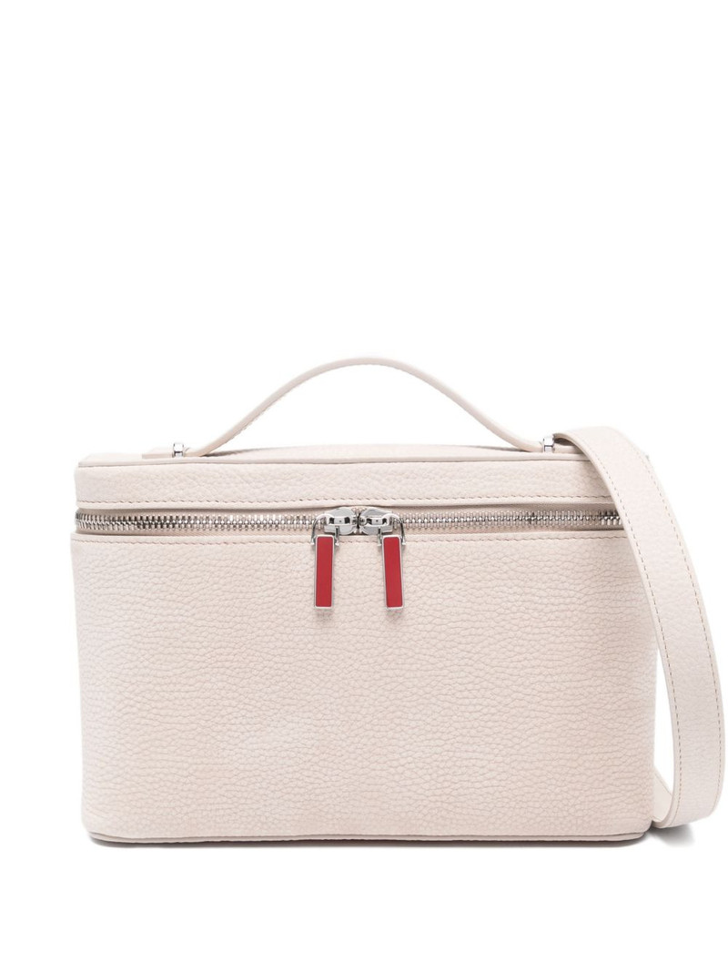 Djanis grained leather messenger bag 1
