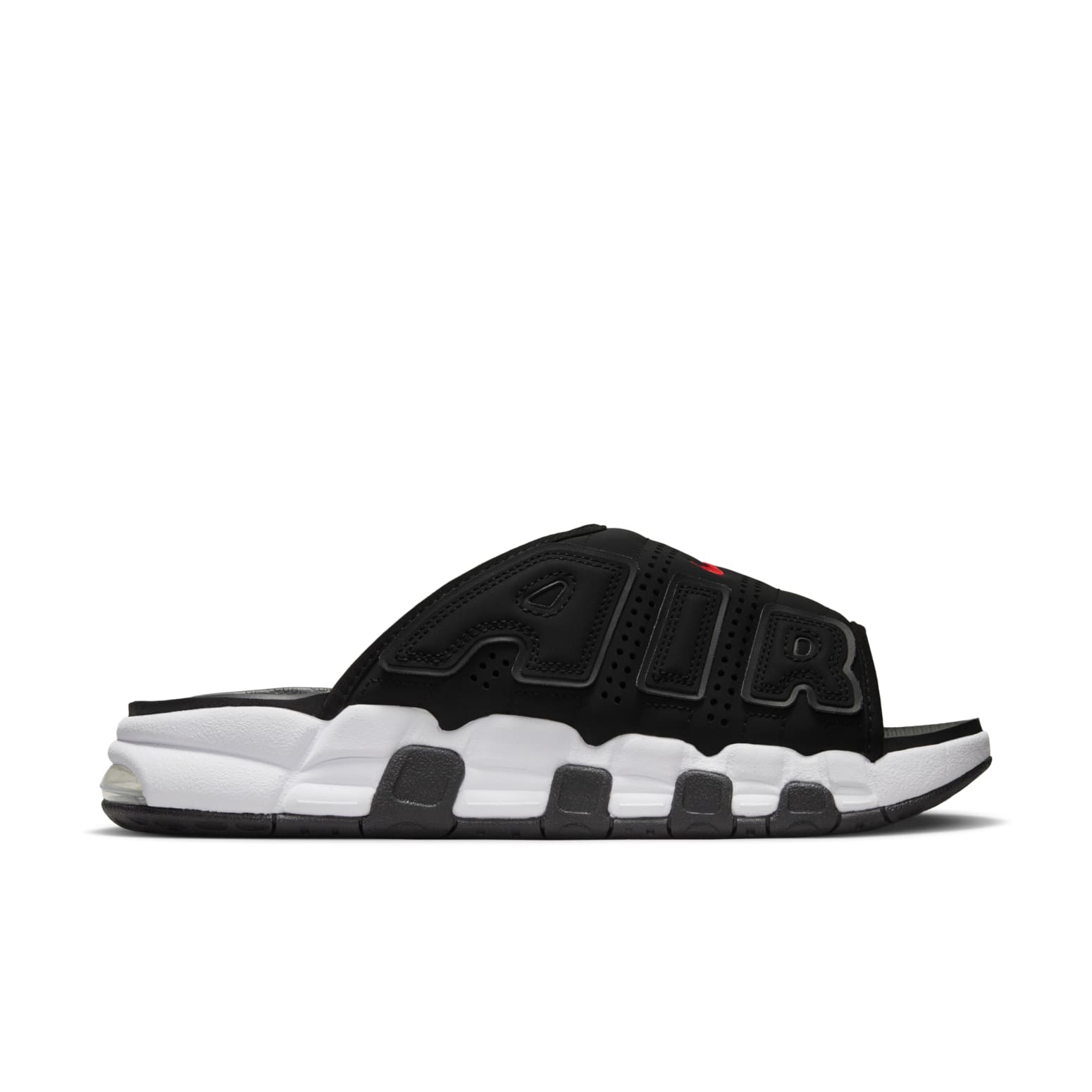 Nike Air More Uptempo Slides 'Black White Red' FJ2707-001 - 2