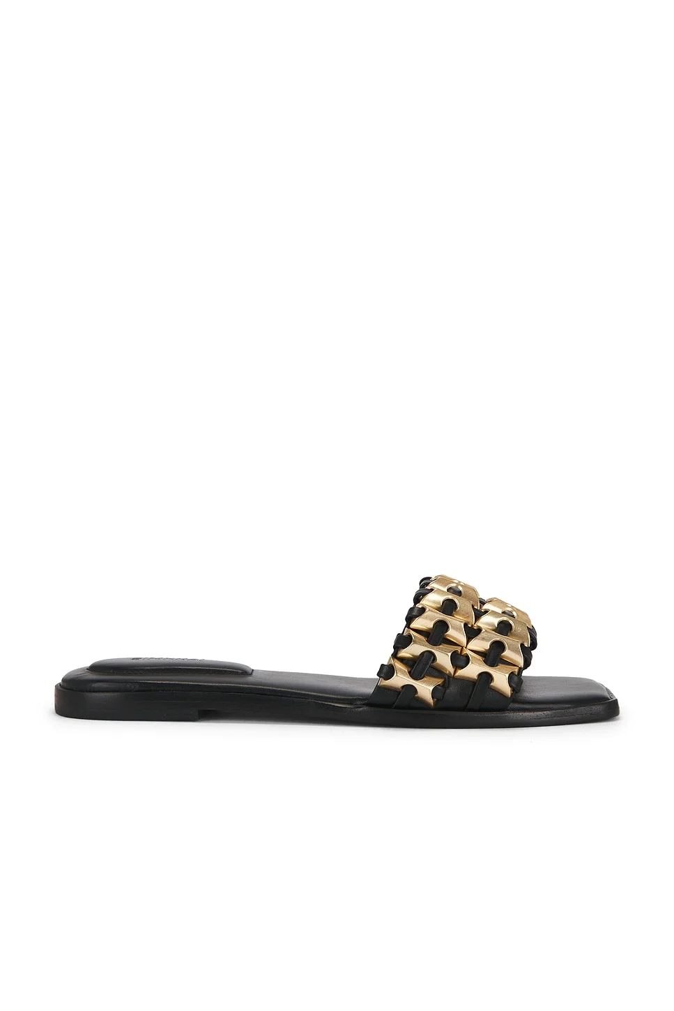 Faye Beaded Leather Flat Slide - 1