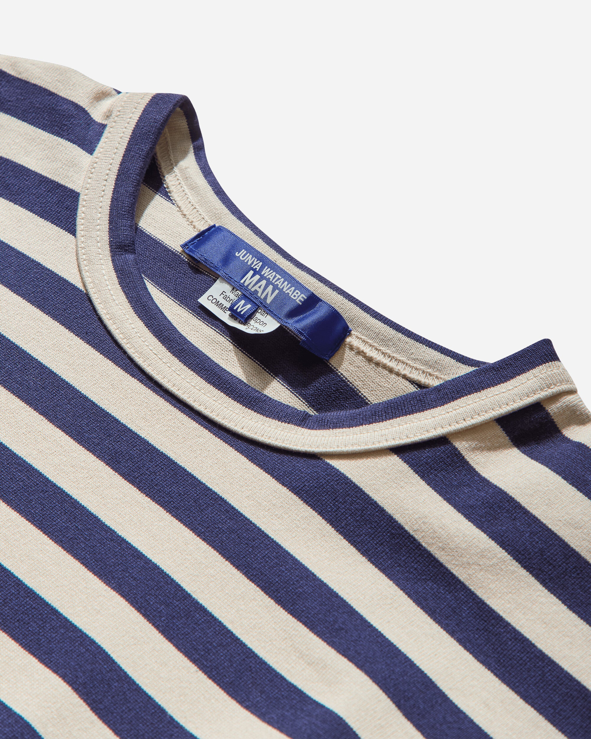 Men's Striped Longsleeve T-Shirt Off White / Navy - 3