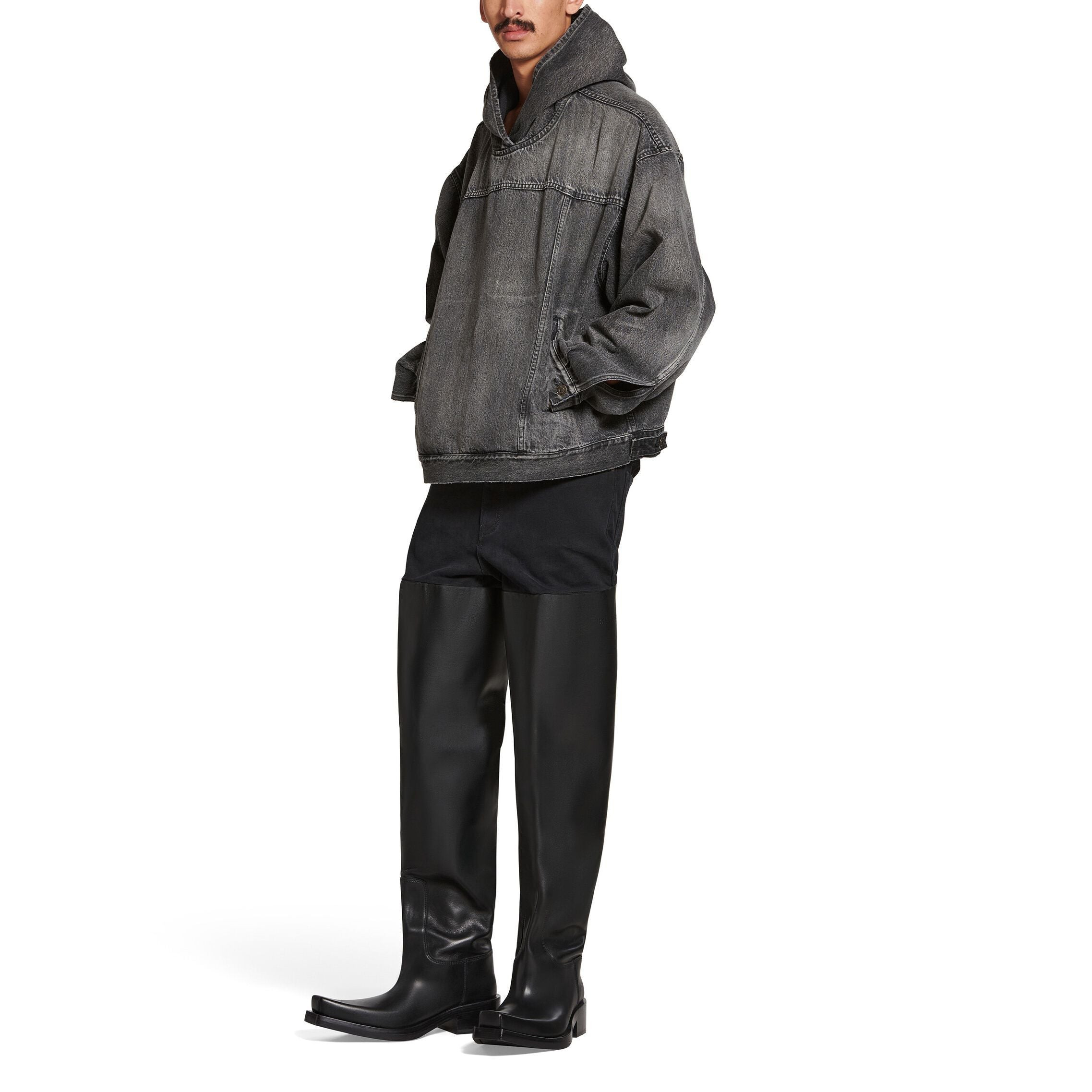 Balenciaga Pull-Over Jacket 'Black Japanese Denim' 719313TBP473340 - 3