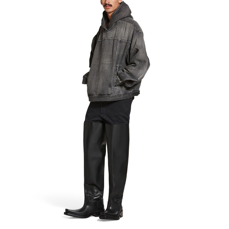 Balenciaga Pull-Over Jacket 'Black Japanese Denim' 719313TBP473340 3