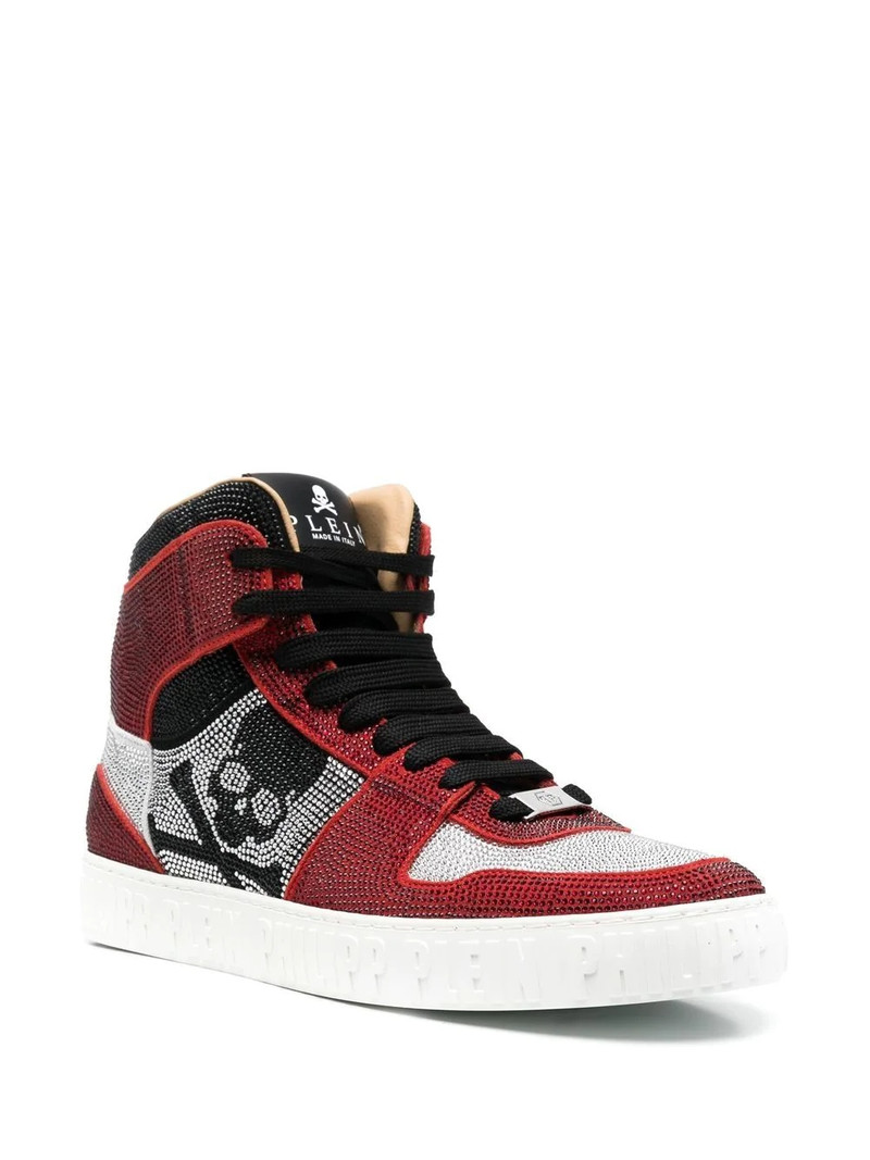 PHILIPP PLEIN Strass crystal-embellished hi-top sneakers outlook