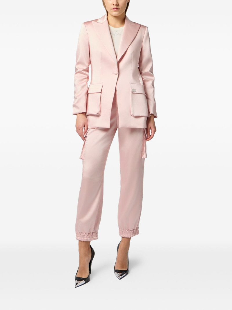 PHILIPP PLEIN satin patch-pocket cargo pants outlook