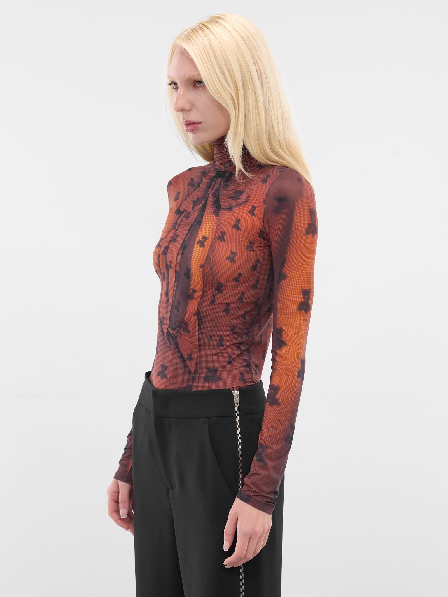 Brown Tropme L'oeil Printed Blouse - 2