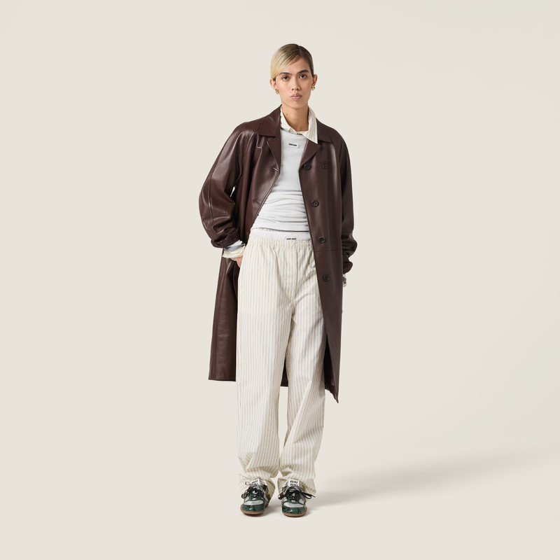 Miu Miu Striped poplin pajama pants outlook