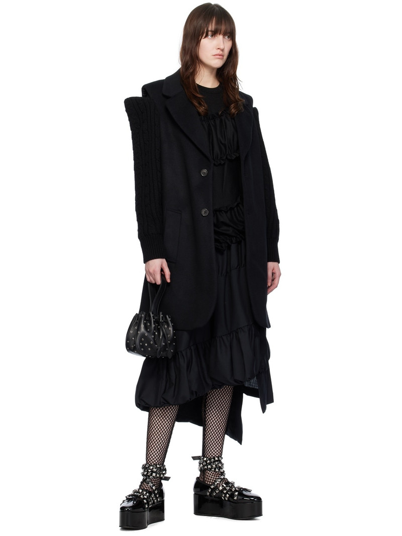 Noir Kei Ninomiya Black Cutout Coat outlook