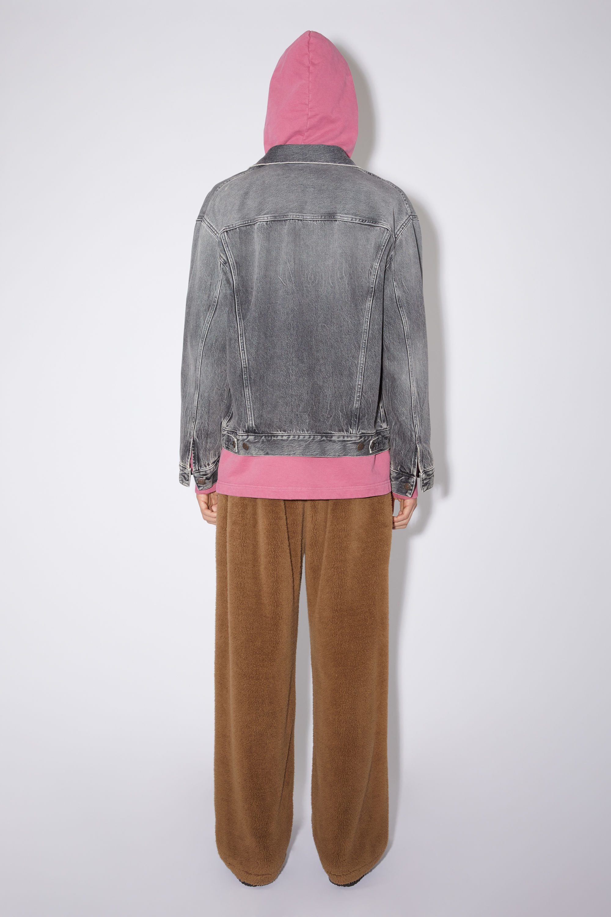 Loose fit denim jacket - Black - 3