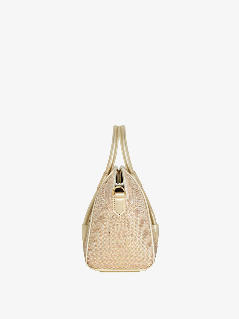 MINI ANTIGONA LOCK BAG IN SATIN WITH STRASS 3