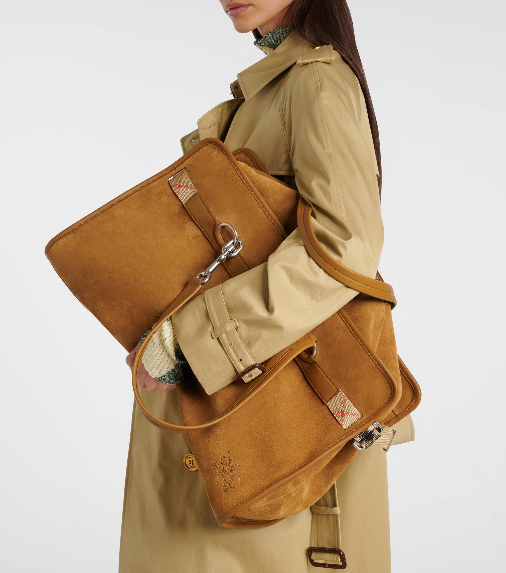 B Clip Holdall suede duffel bag - 2