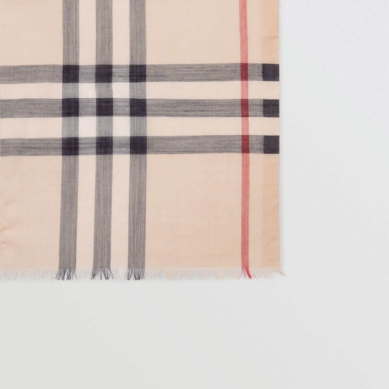 Lightweight Check Wool and Silk Scarf - 2