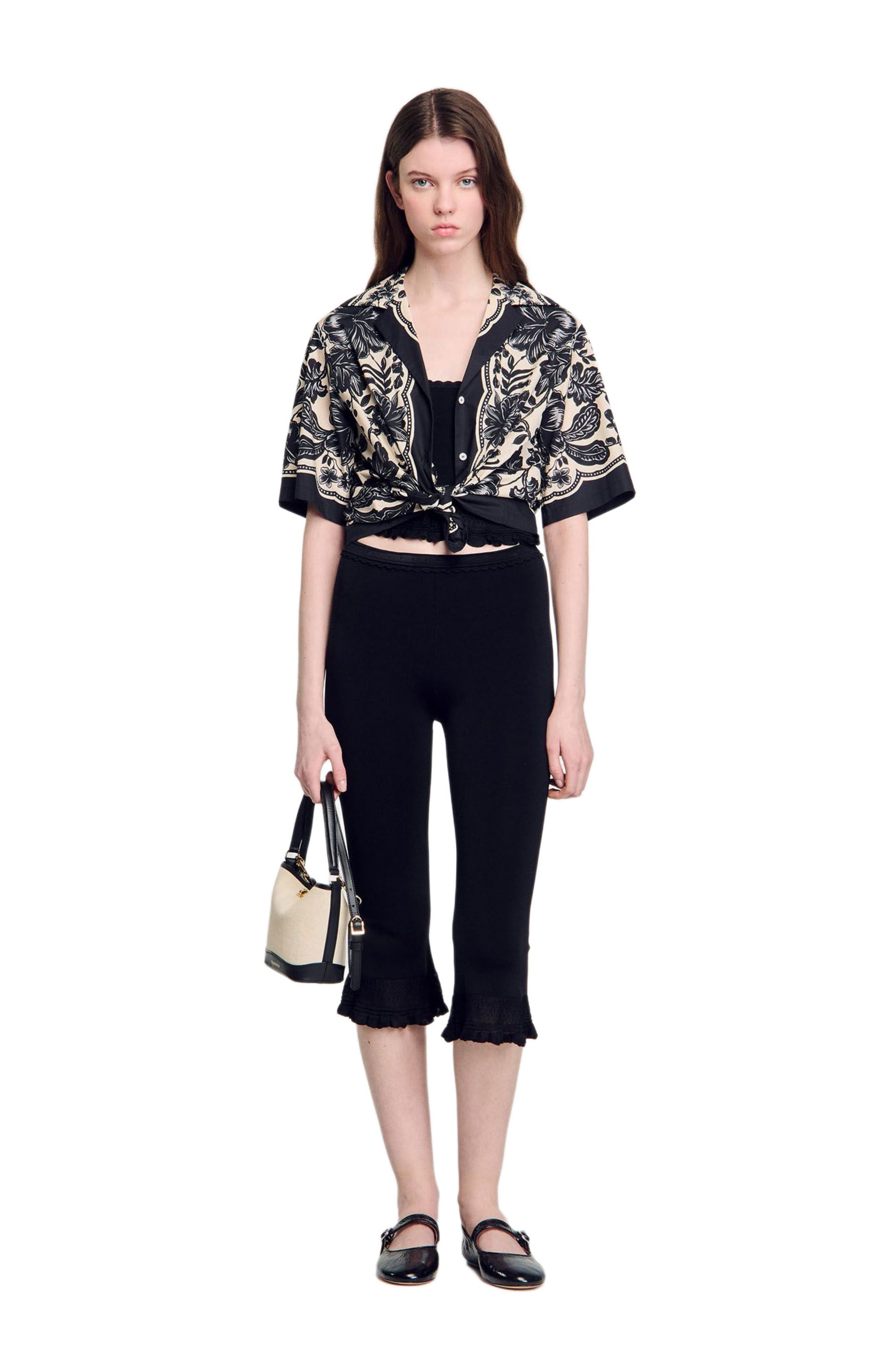 SANDRO Ruffled top in Black at Nordstrom - 5