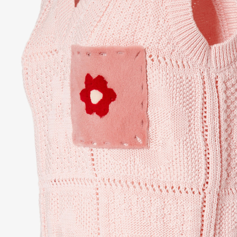 Vest Light pink crocheted cotton vest 3