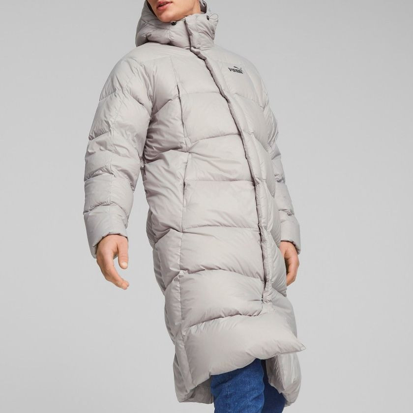 PUMA Lightweight Hooded Down Coat 'Grey' 678345-14 - 4