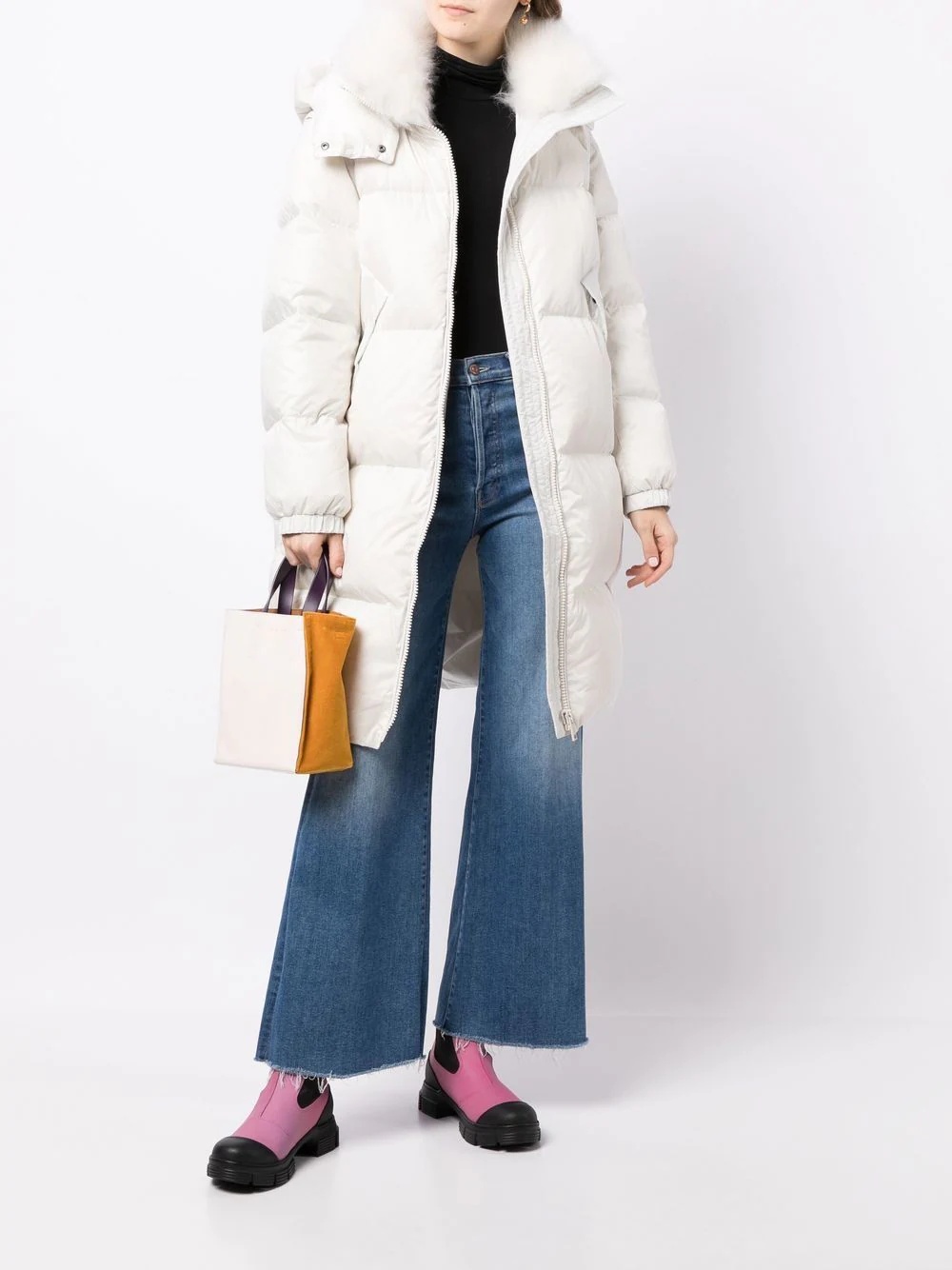 padded-design zipped coat - 2