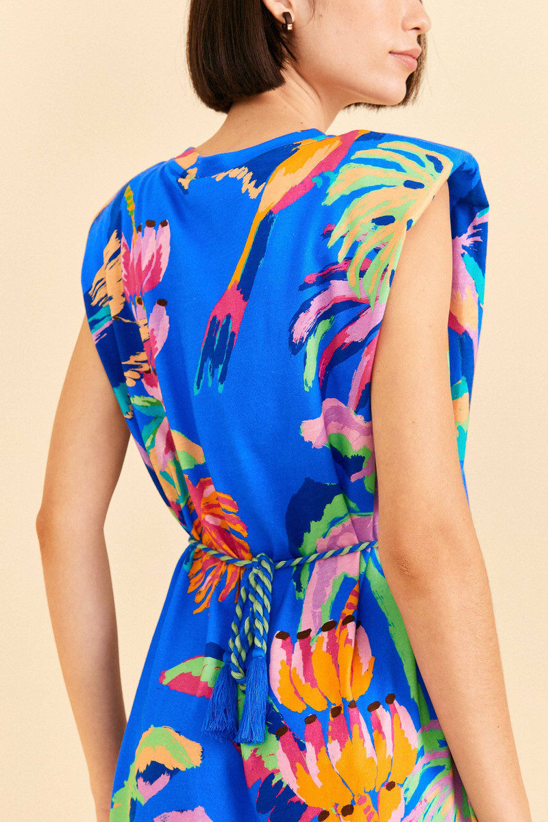 Blue Painted Jungle T-Shirt Dress 3