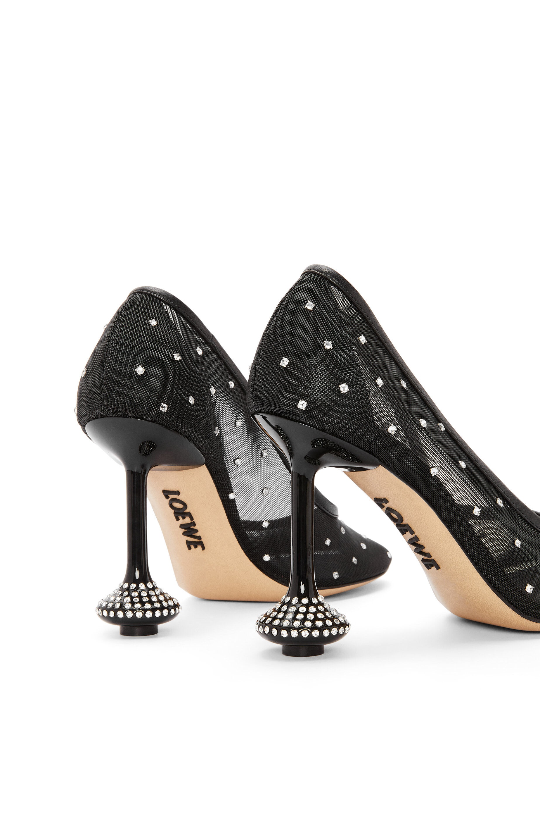 Toy pump in embellished mesh - 4