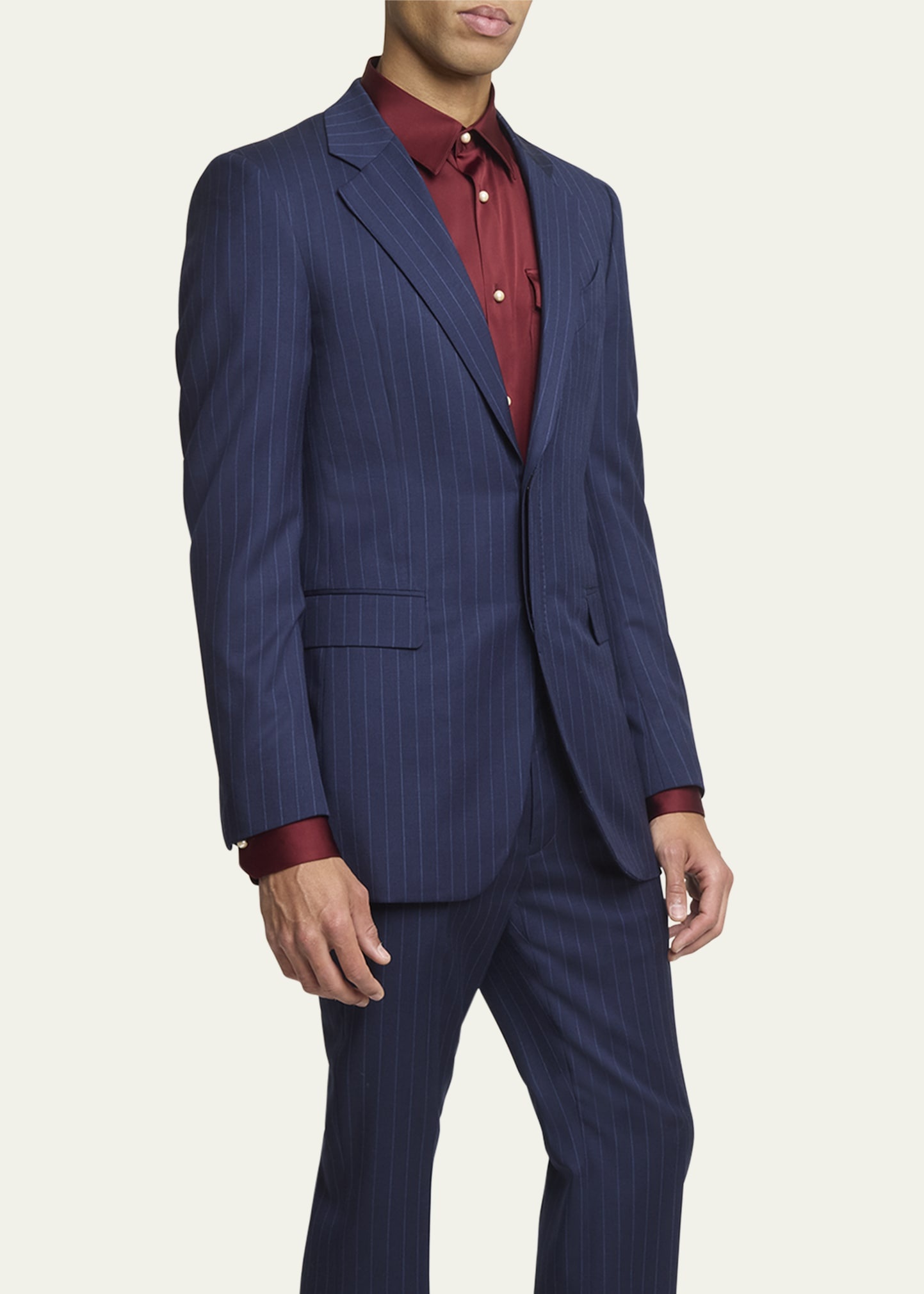 Men's Bold Stripe Wool Sport Coat - 4