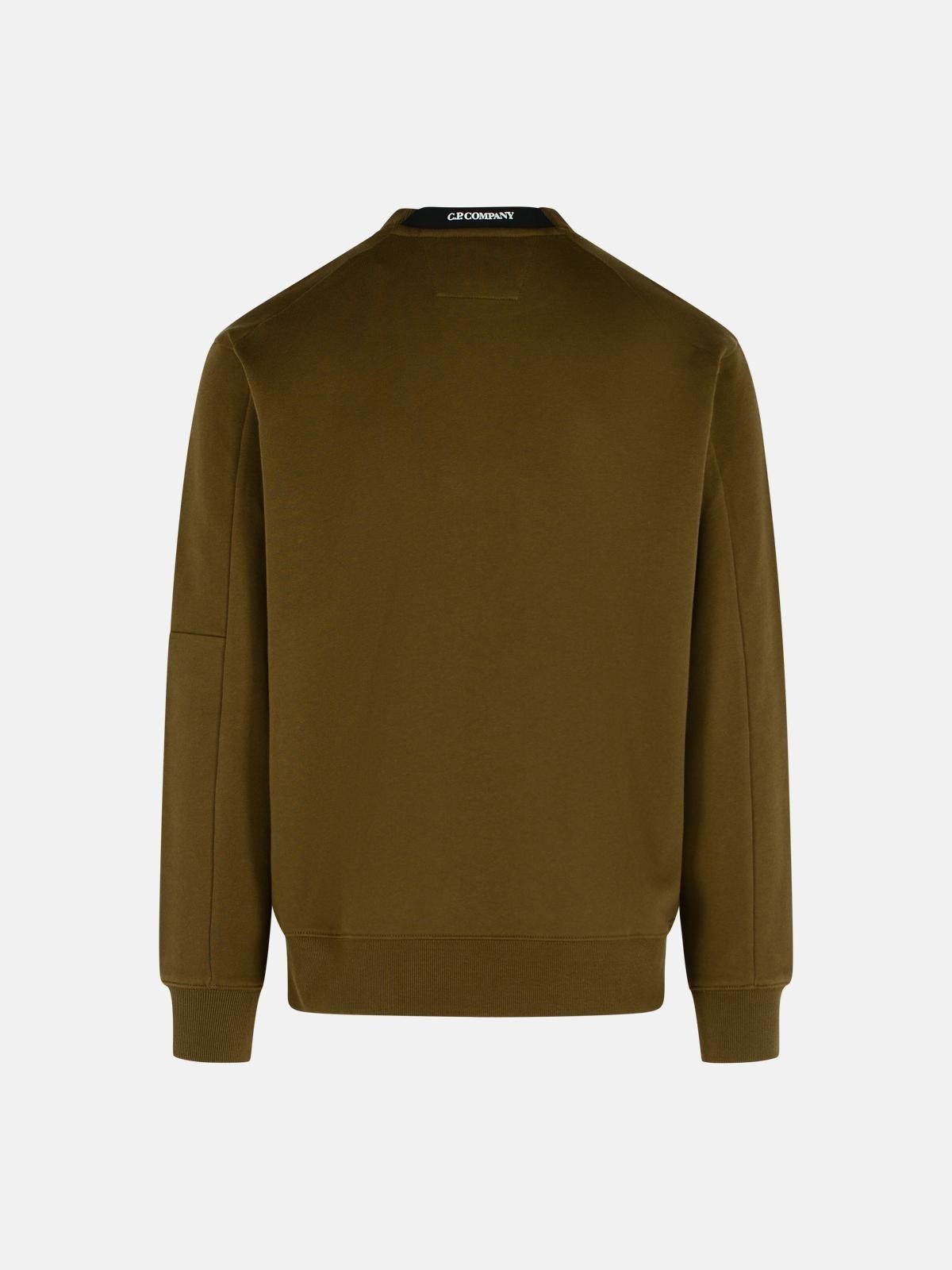 'RAISED' GREEN COTTON SWEATSHIRT - 3