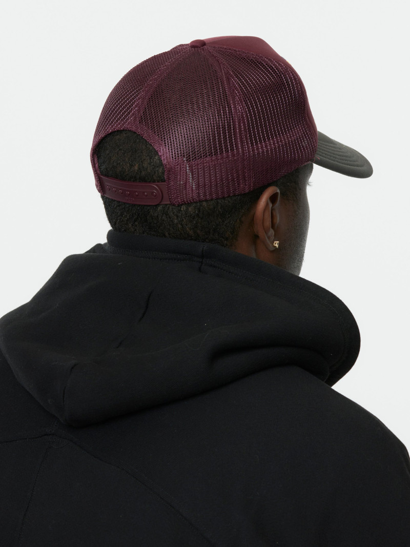 LUCKY BATTERY BIRD TRUCKER CREW (BURGANDY/CHARCOAL) 3