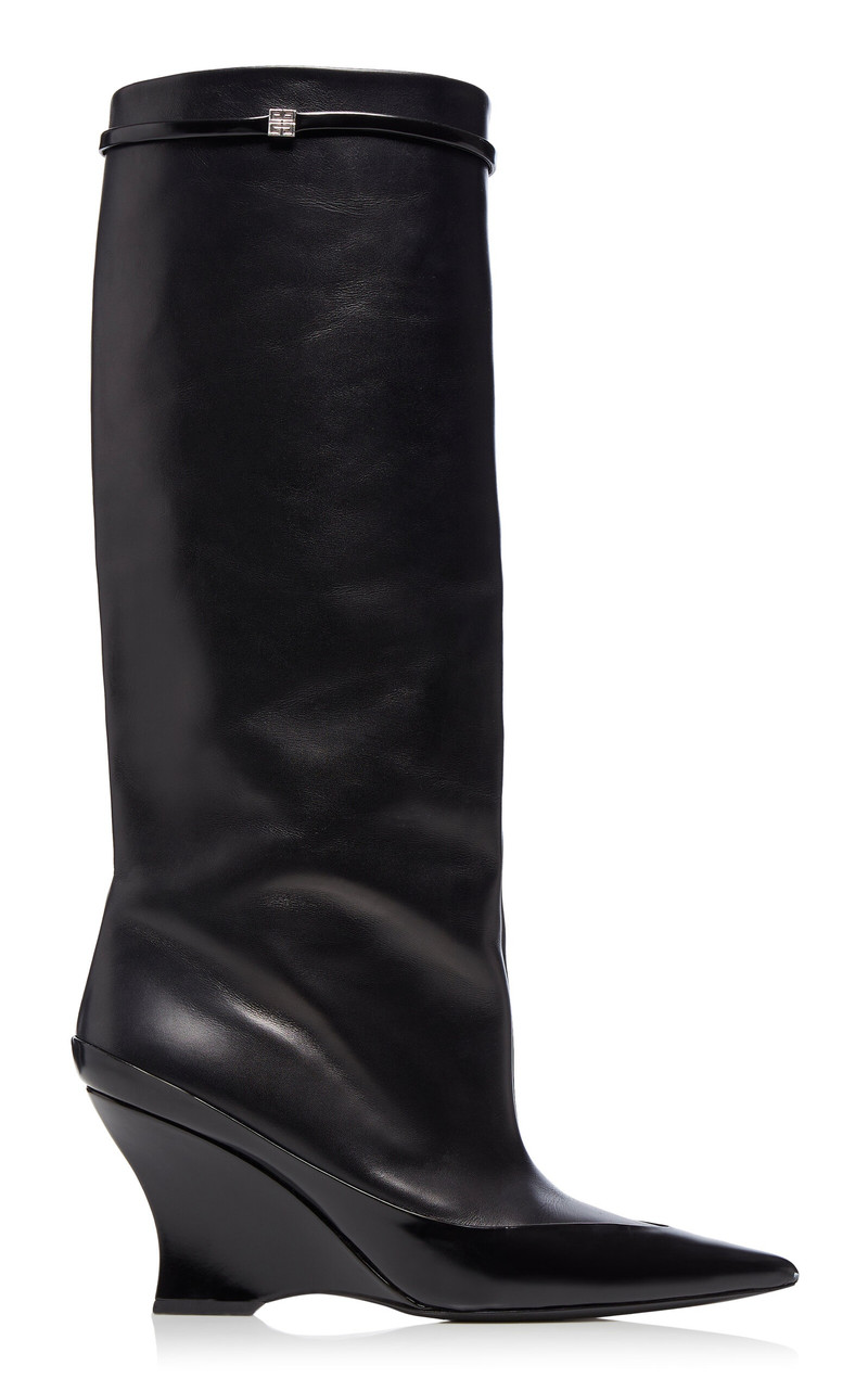 Raven Leather Knee Boots black - 1