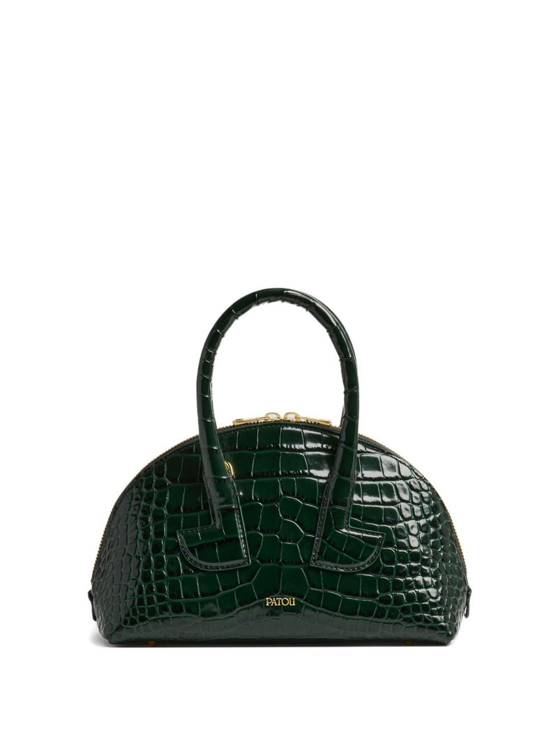 Le Patou Bowling crocodile-embossed half-moon bag 1
