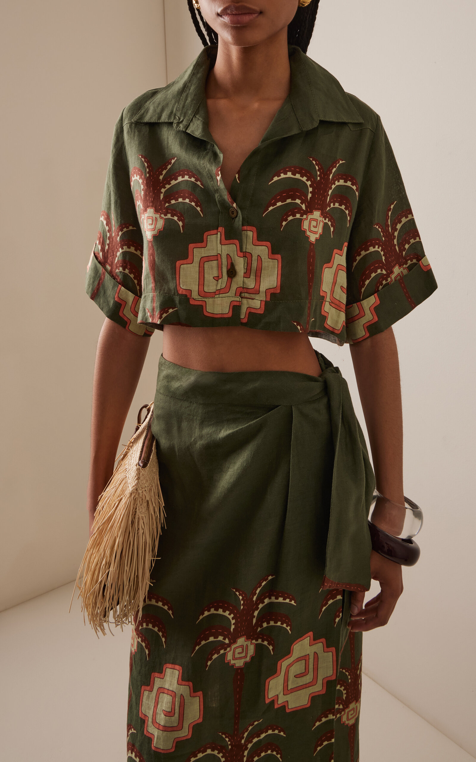 Cumbi Cropped Linen Shirt multi - 2
