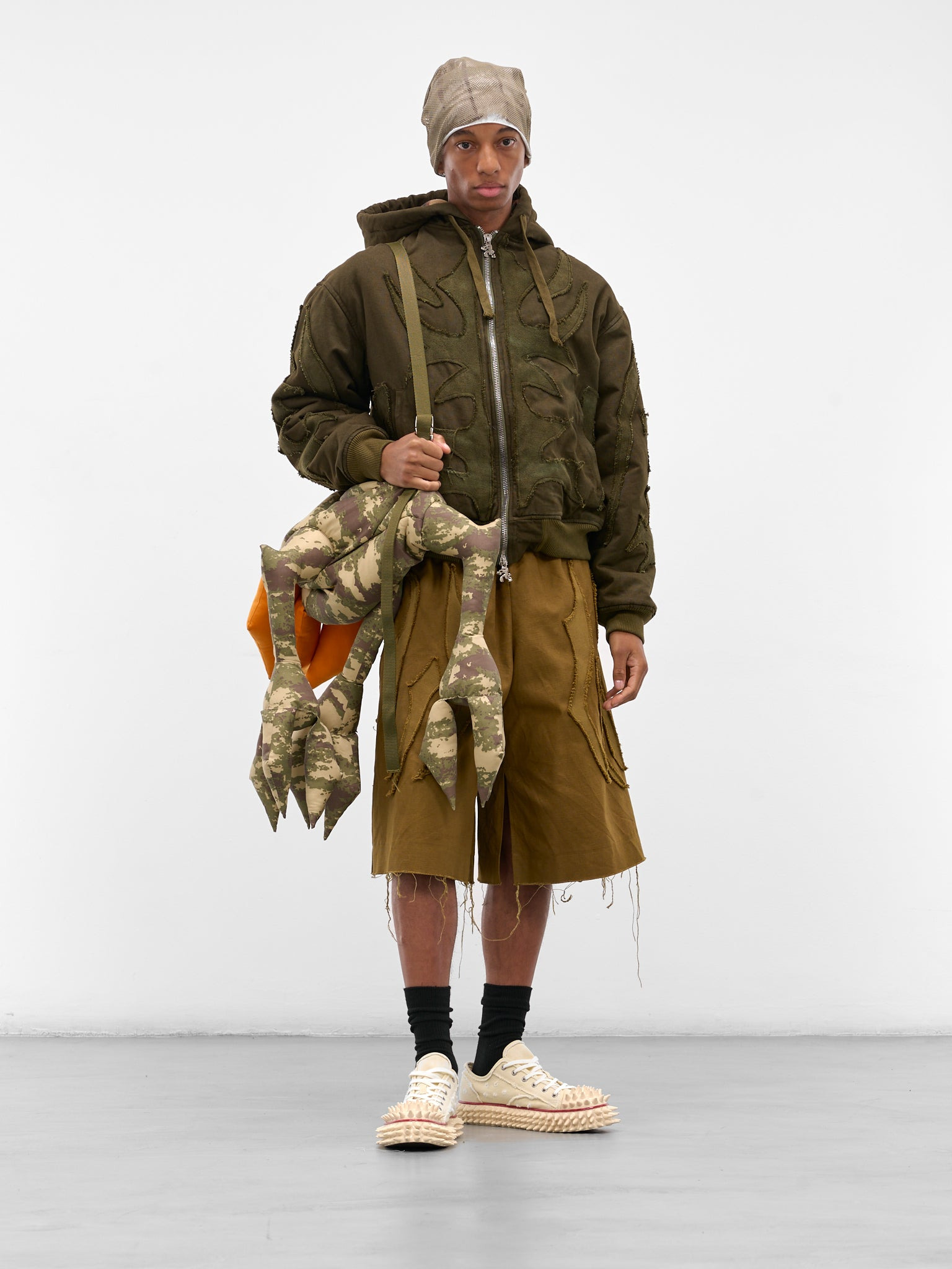 Khaki Graphic Antler Winter Hoodie - 6
