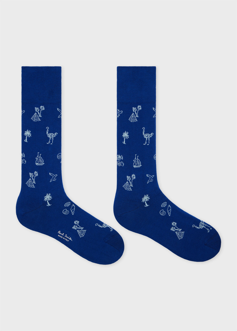 Paul Smith Blue 'Ostrich' Socks outlook