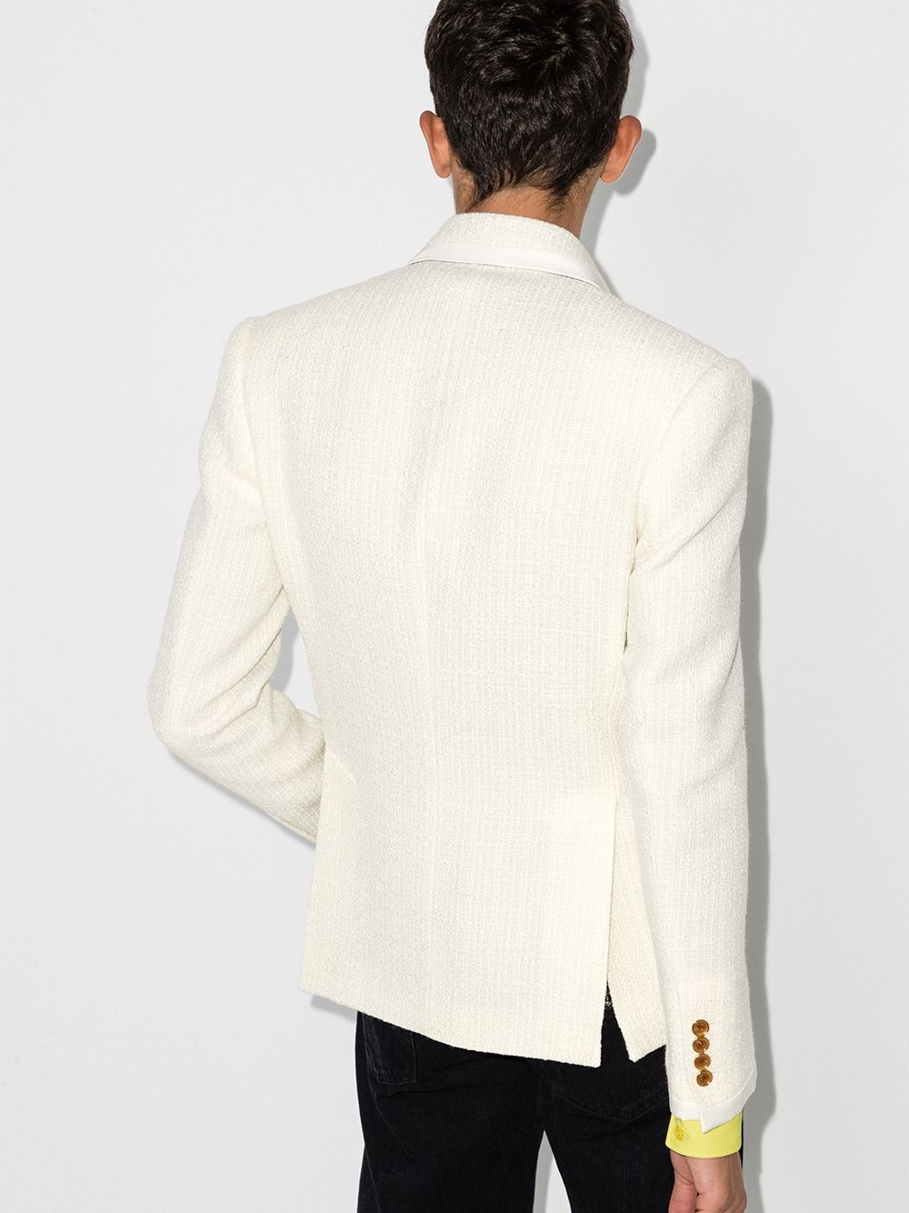 double-breasted bouclé blazer - 3