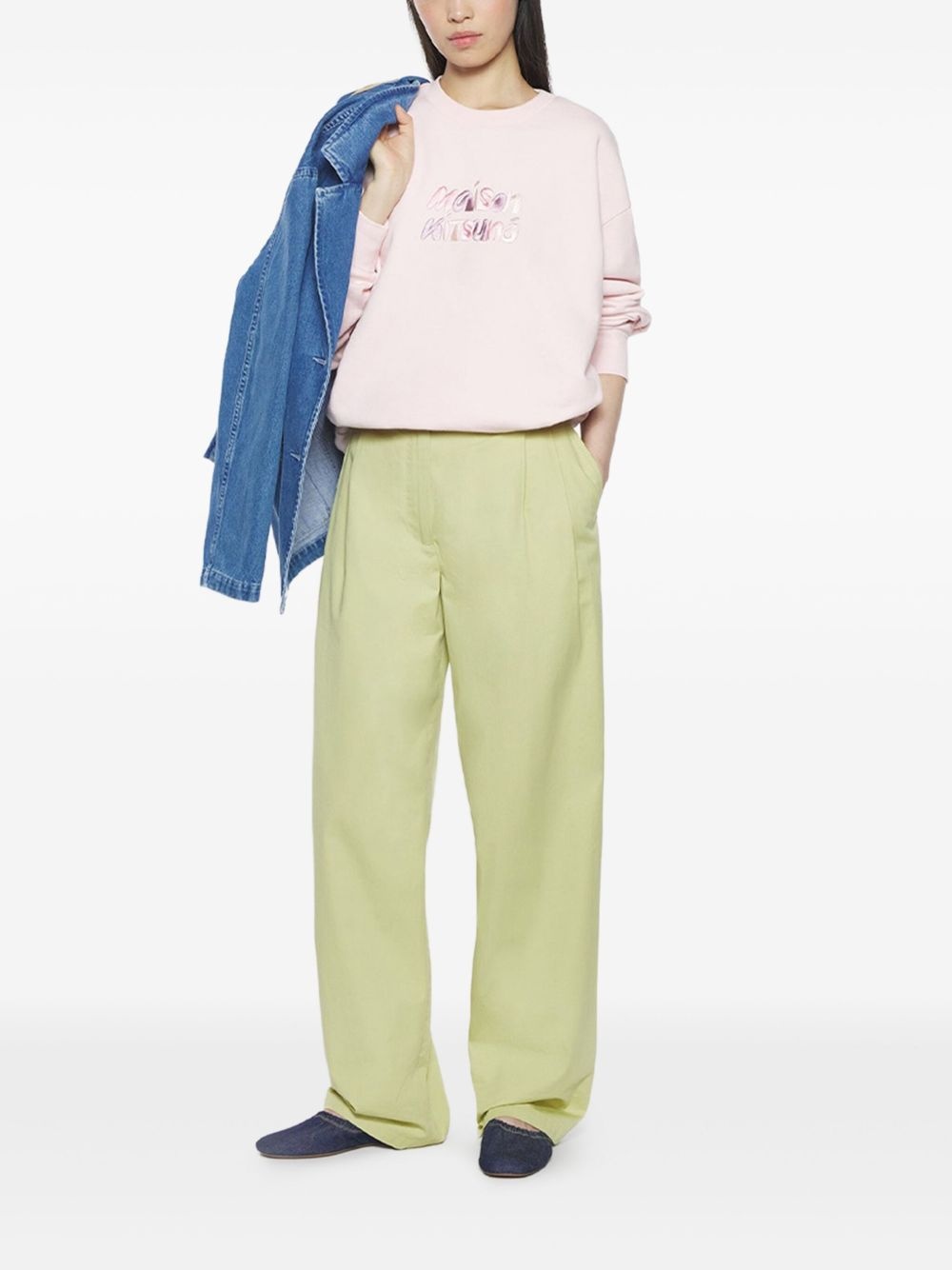 embroidered-logo sweatshirt - 2