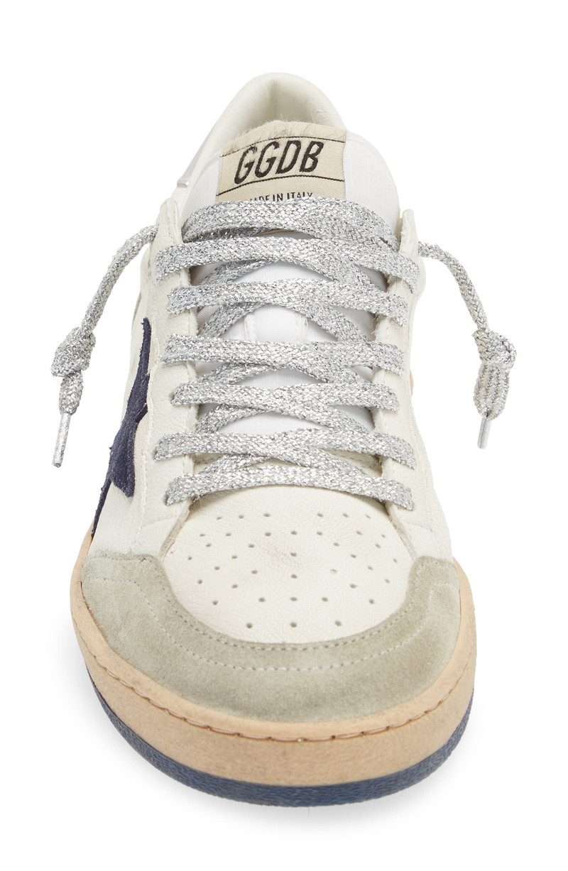 Golden Goose Ball Star Low Top Sneaker in White/Ice/Navy 4
