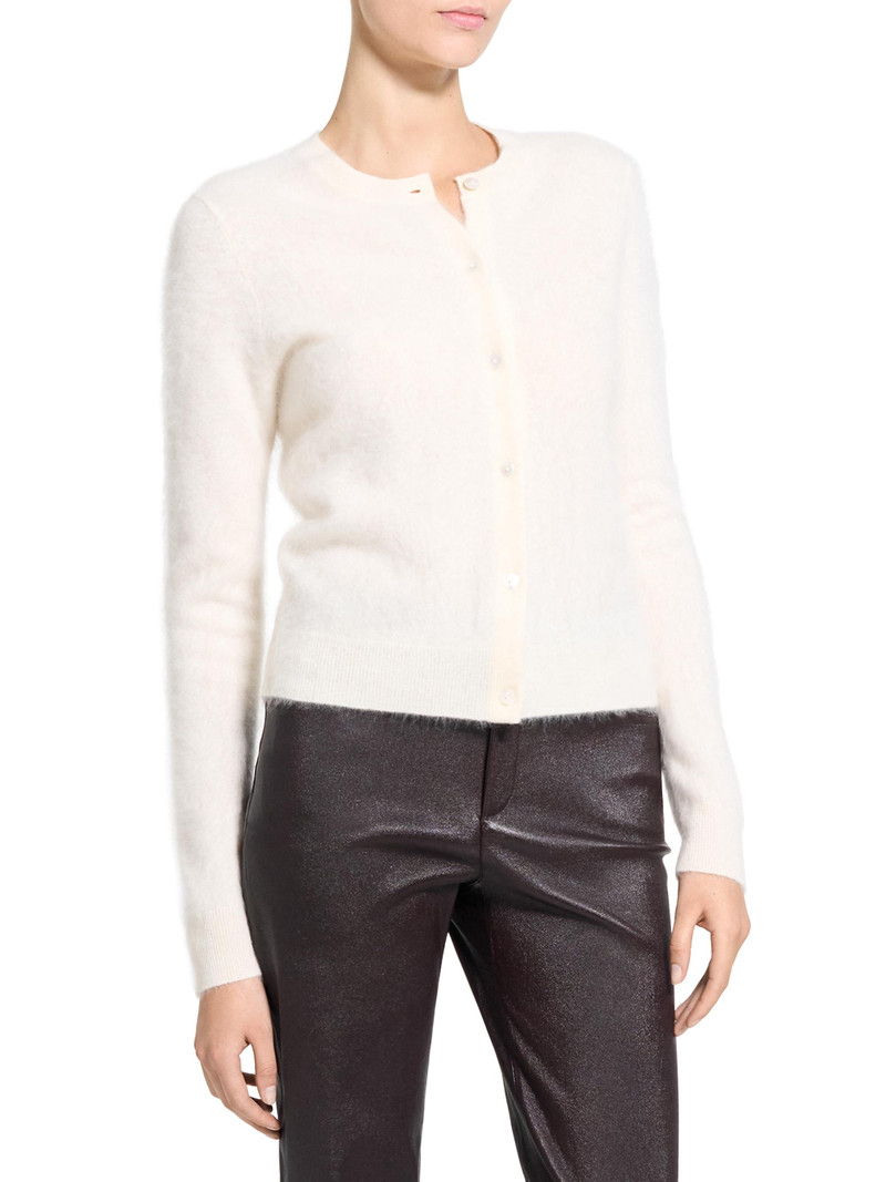 Women's Brushed Cashmere Cardigan - Ivory 3
