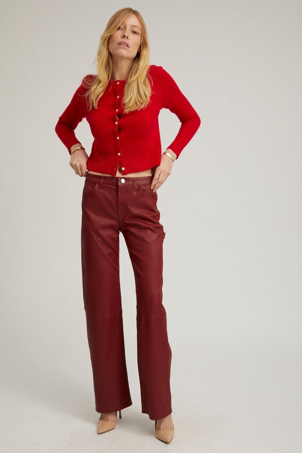 RED CASHMERE BABY CARDIGAN - 2