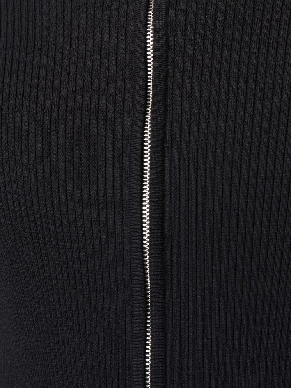 ribbed-knit zip-up cardigan - 6