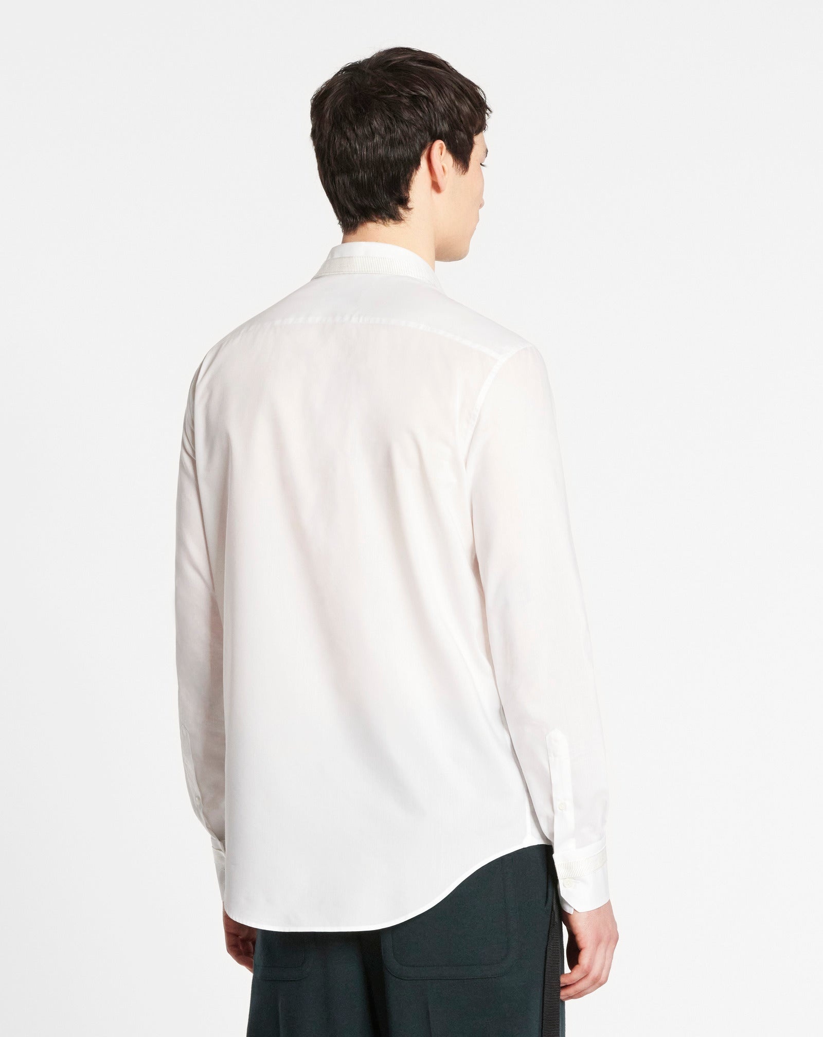 SHIRT WITH GROSGRAIN DETAILS - 4