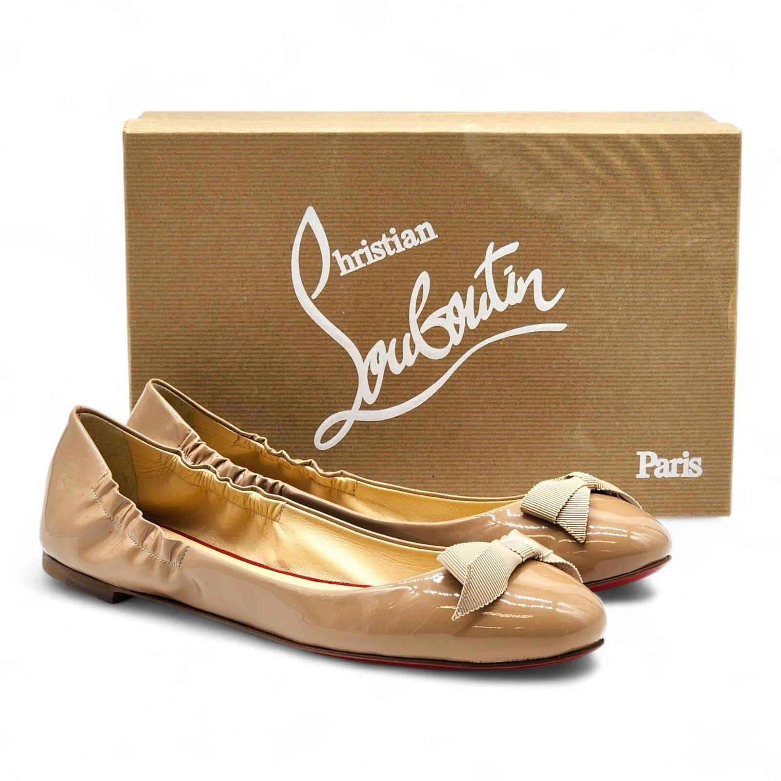 Christian Louboutin Gloriana Patent Leather Ballet Flats Nude EU 41 US 10.5 - 3