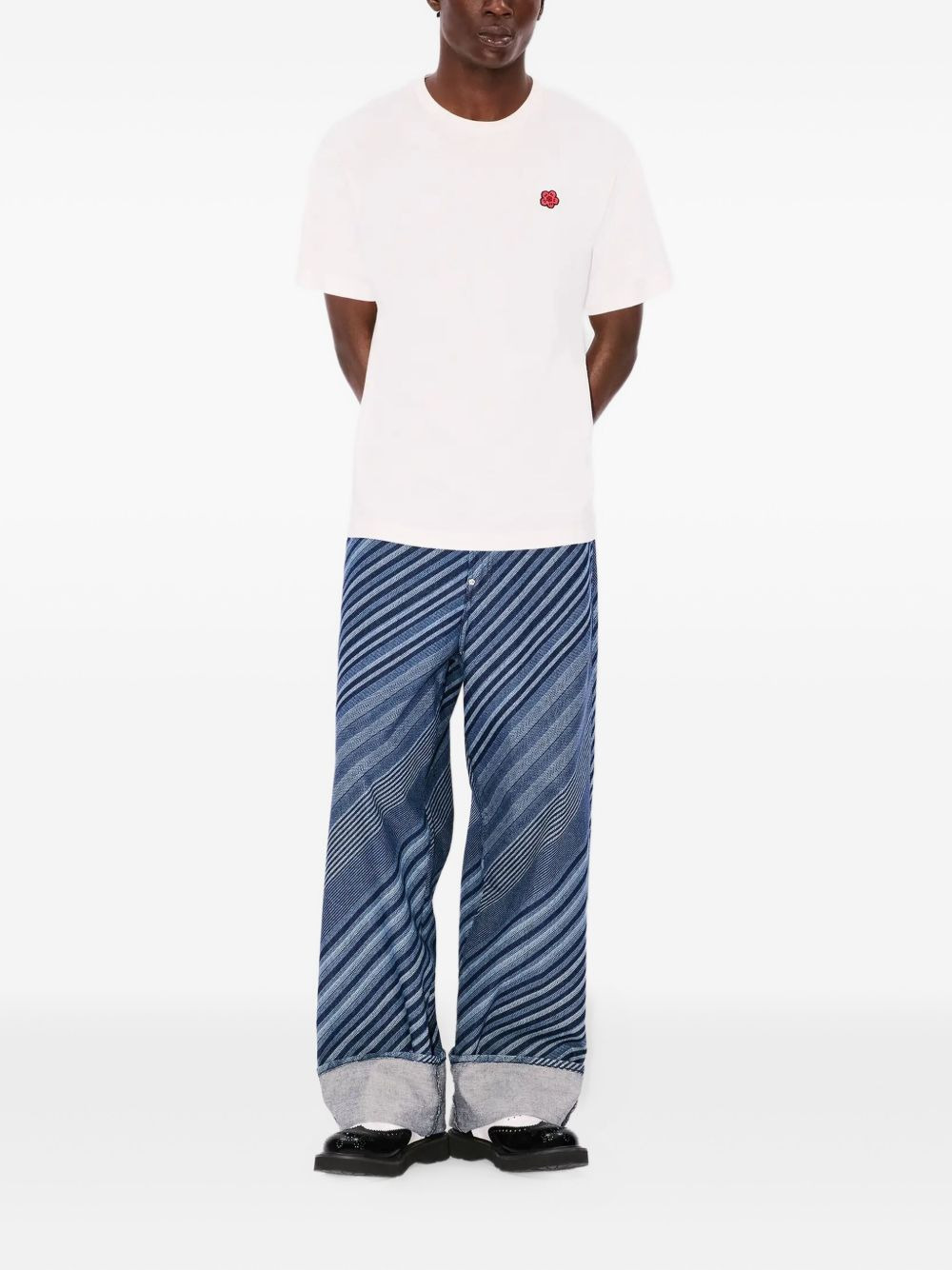 Diagonal Stripe cotton trousers - 2