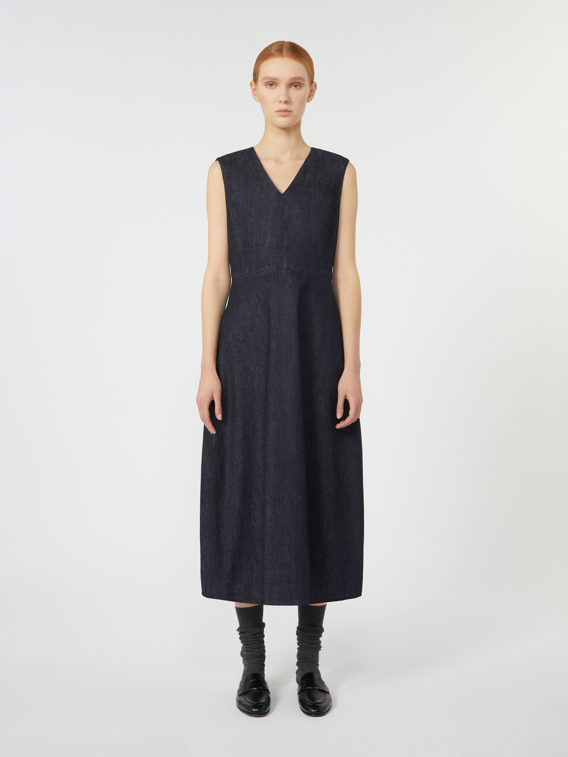 EMILY Flared denim dress - 3