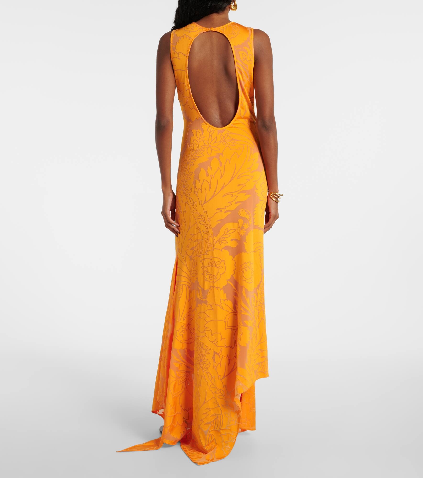 Floral open-back maxi dress - 3