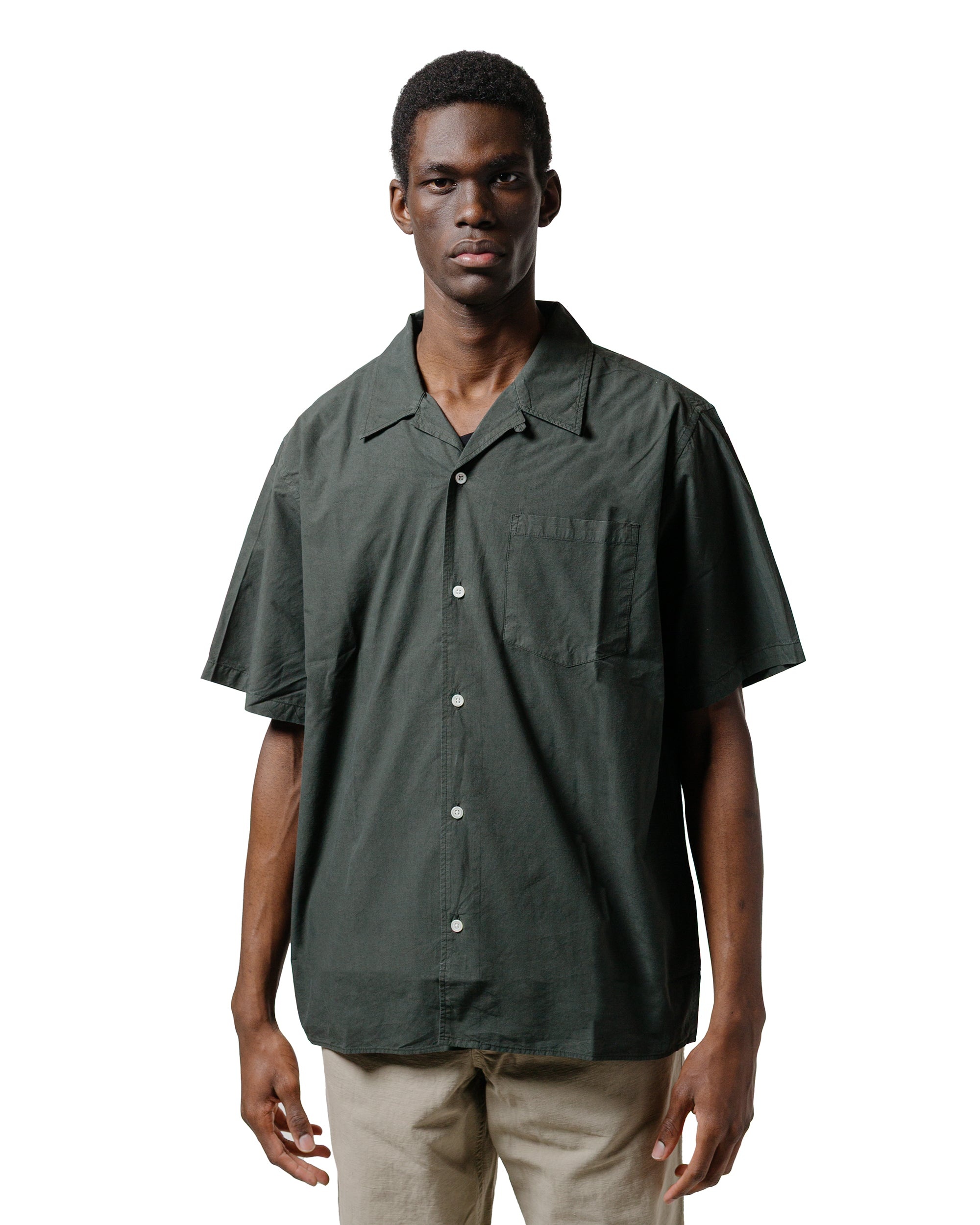 Carsten Cotton Tencel Shirt Black Olive - 2