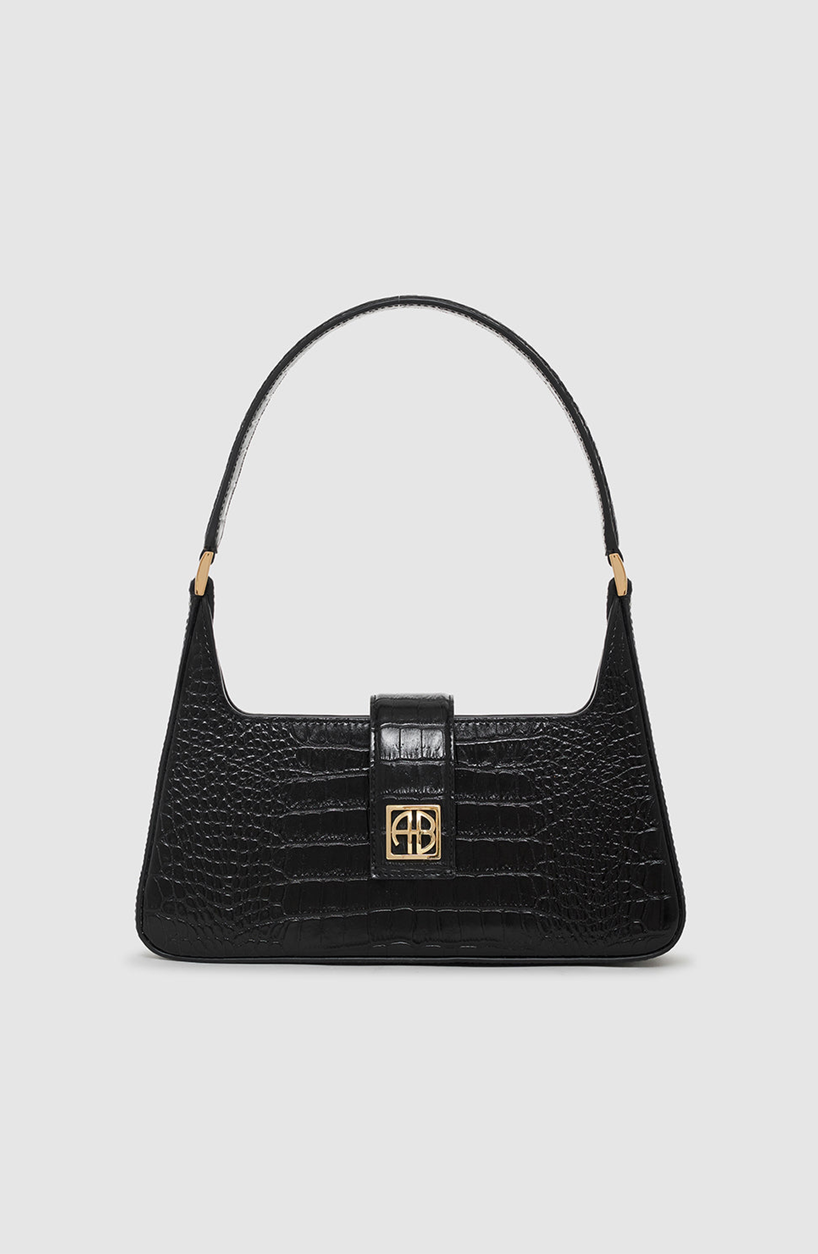 ANINE BING Lou Shoulder Bag in Black Embossed at Nordstrom - 1