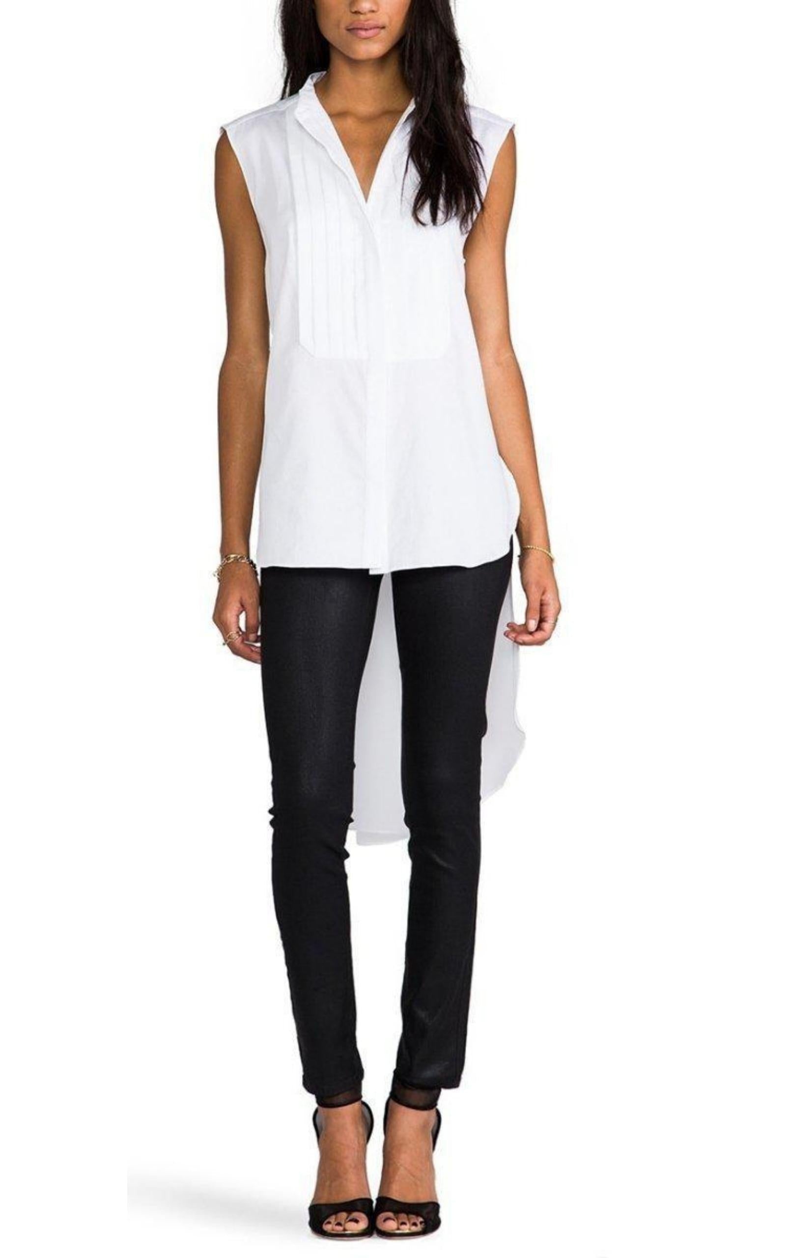 BCBGMAXAZRIA - White Silk Callista Top - 1