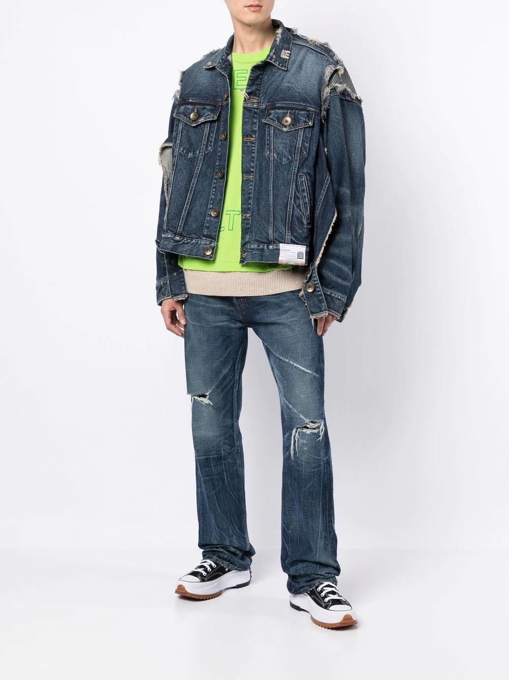 distressed denim jacket - 2