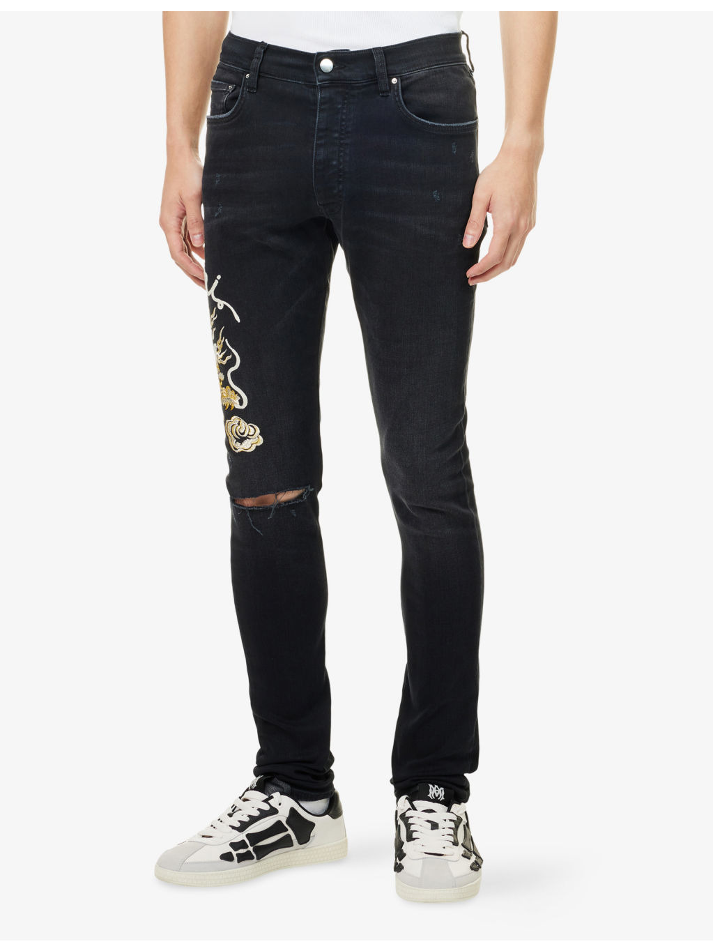 Dragon Repair Tapered-Leg Stretch-Denim Blend Jeans - 3
