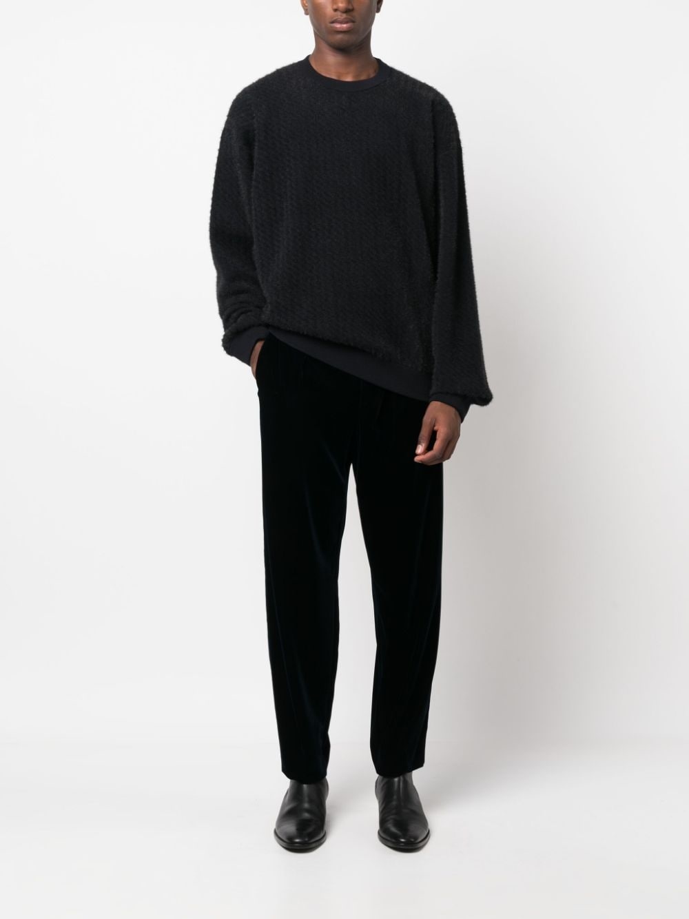 straight-leg velvet trousers - 2