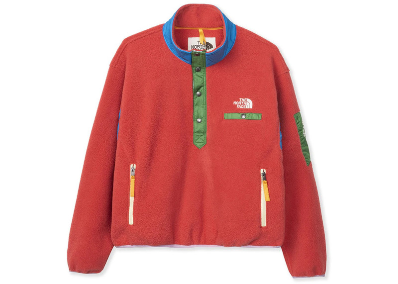 The North Face The North Face x Brain Dead 89 Placket Pullover Fleece Sunbaked Red outlook